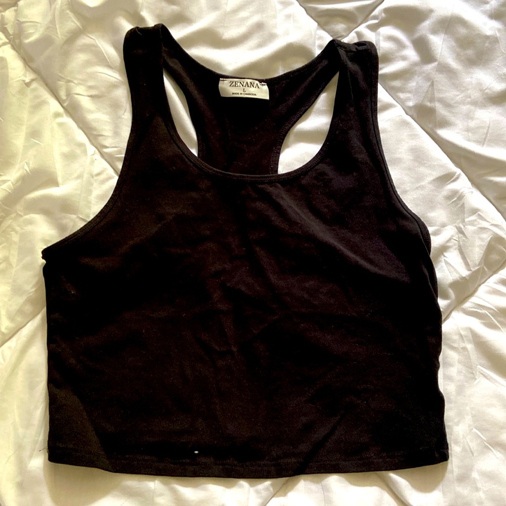 Zenana racer back crop top